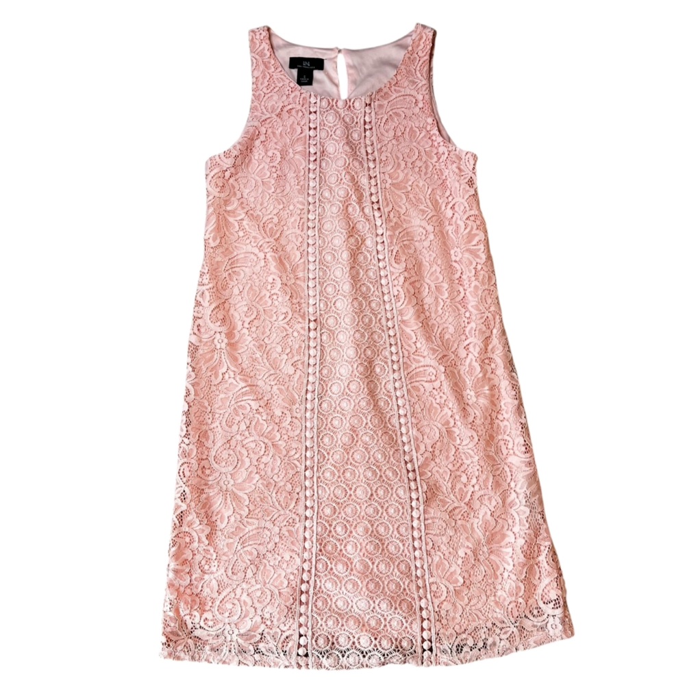 I.N. San Francisco A-Line Light Pink Floral Lace Short Dress Size Small - Picture 8 of 8